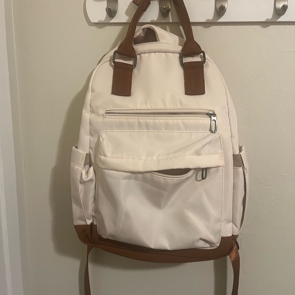 Cream and Brown  back pack